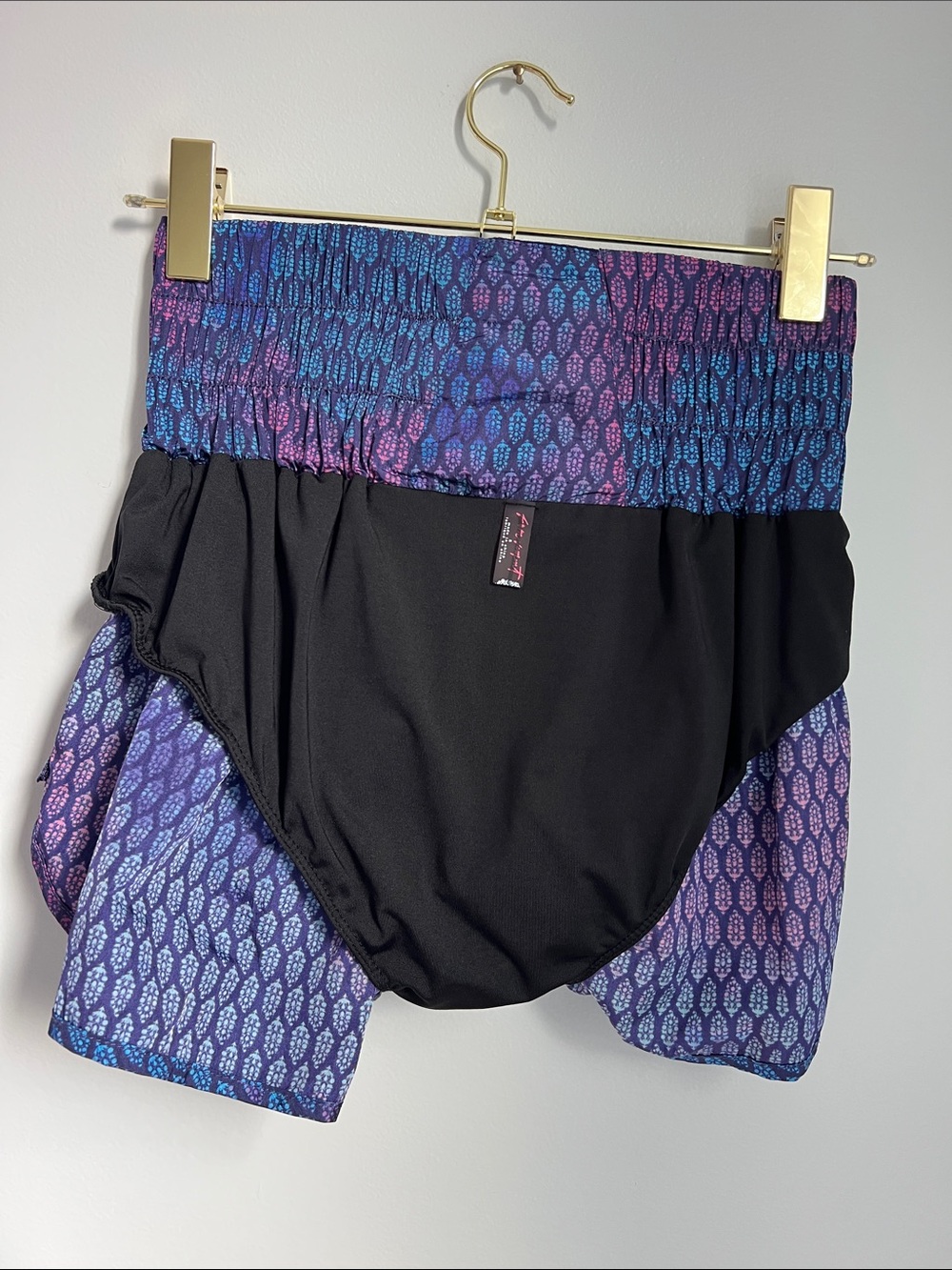 FP Movement by Free People | High-Waist Patterned Shorts in Blue & Purple Size S - Picture 9 of 16